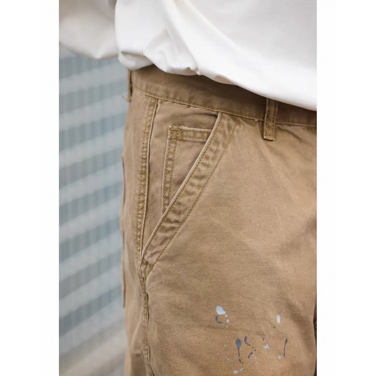 Damage processed loose fit pants 1048 - 7