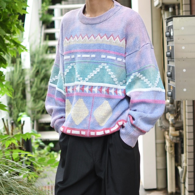bleached design ramie cotton knit