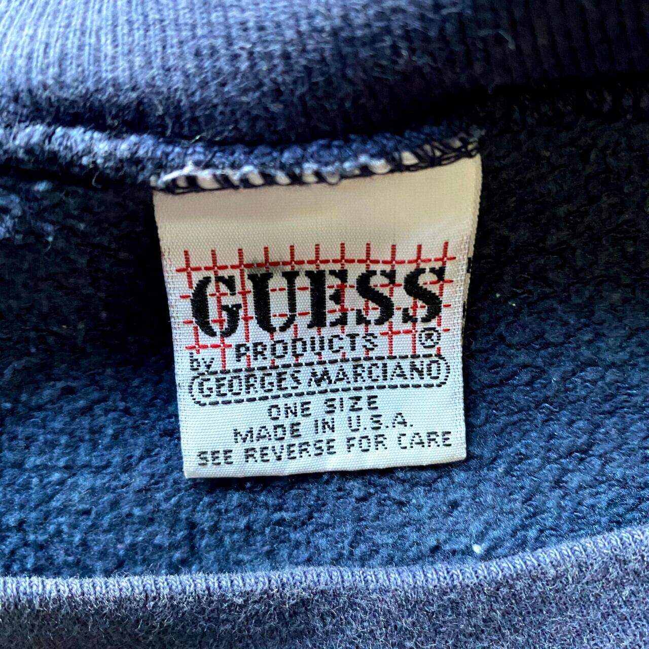 80年代 GUESS ゲス 刺繍ロゴ スウェットシャツ メンズM 古着 USA製 80S ...