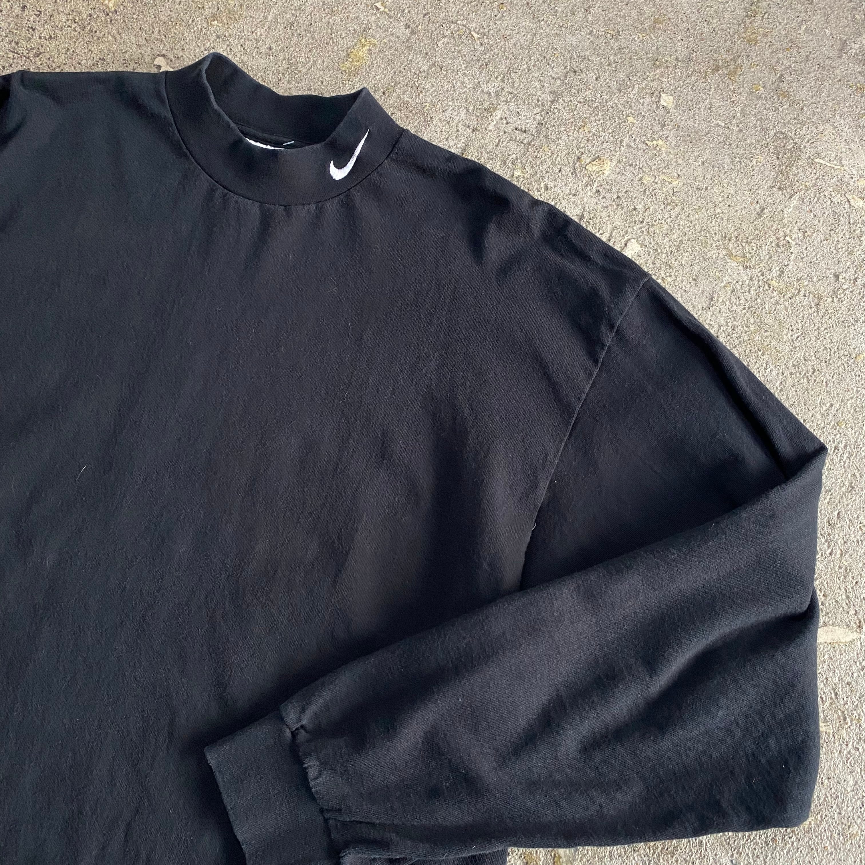 90s NIKE mock neck small swoosh L/S T-shirt | What