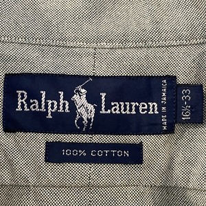 【RALPH LAUREN】ボタンダウン 長袖シャツ 刺繍ロゴ ワンポイント 無地 オーバーサイズ