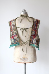 Back ribbon guduri vest / green（ショート丈）