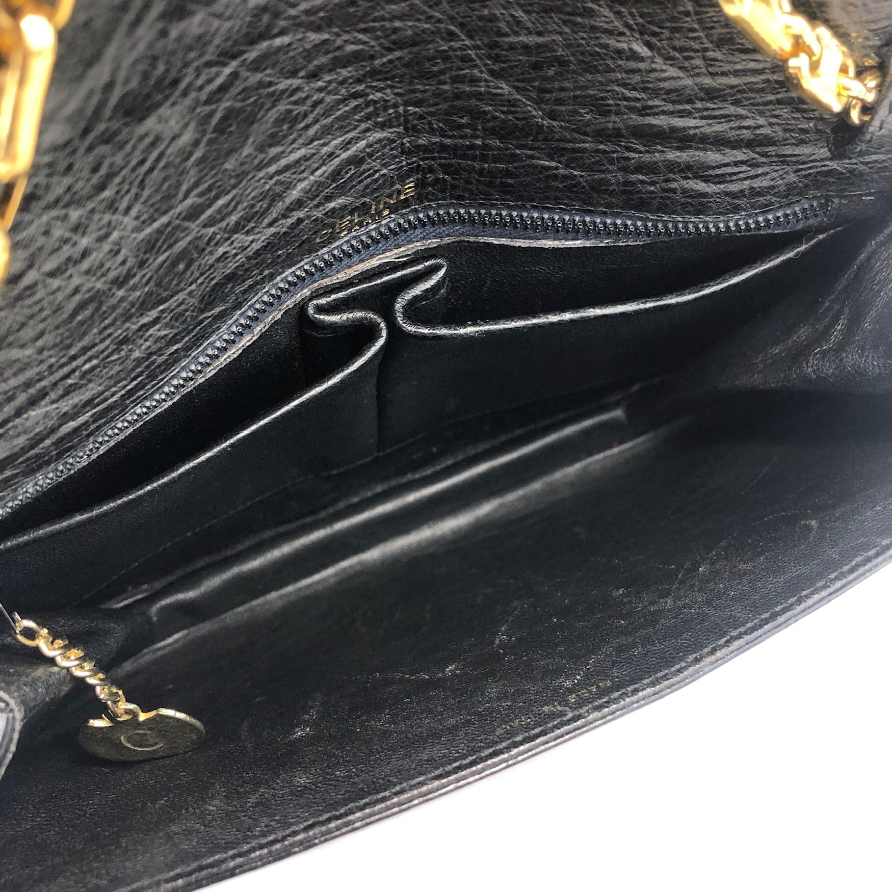 CELINE セリーヌ オーストリッチ トリオンフ金具 レザー チェーン