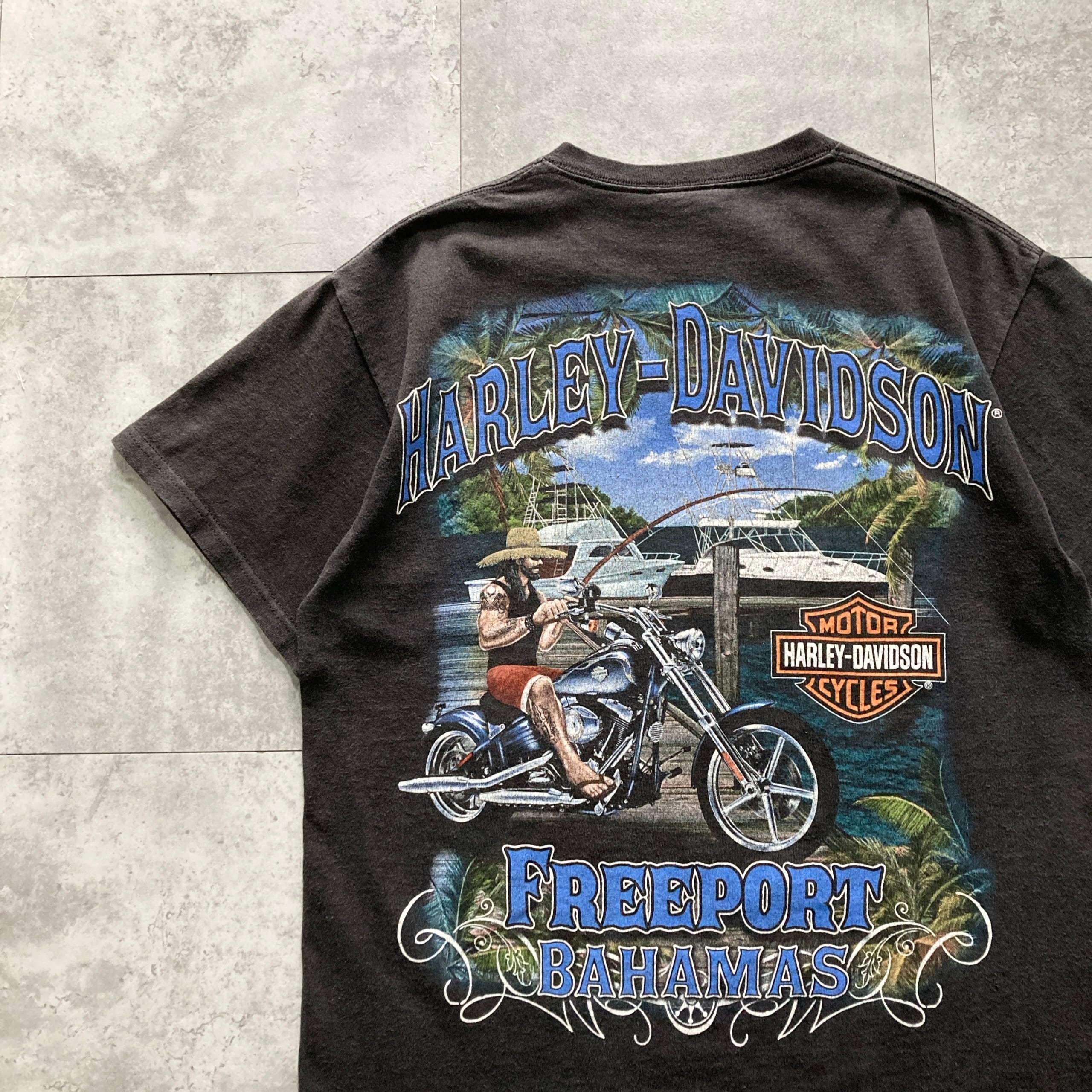 Size.M】HARLEY DAVIDSON ハーレーダビッドソン 両面プリント FREEPORT