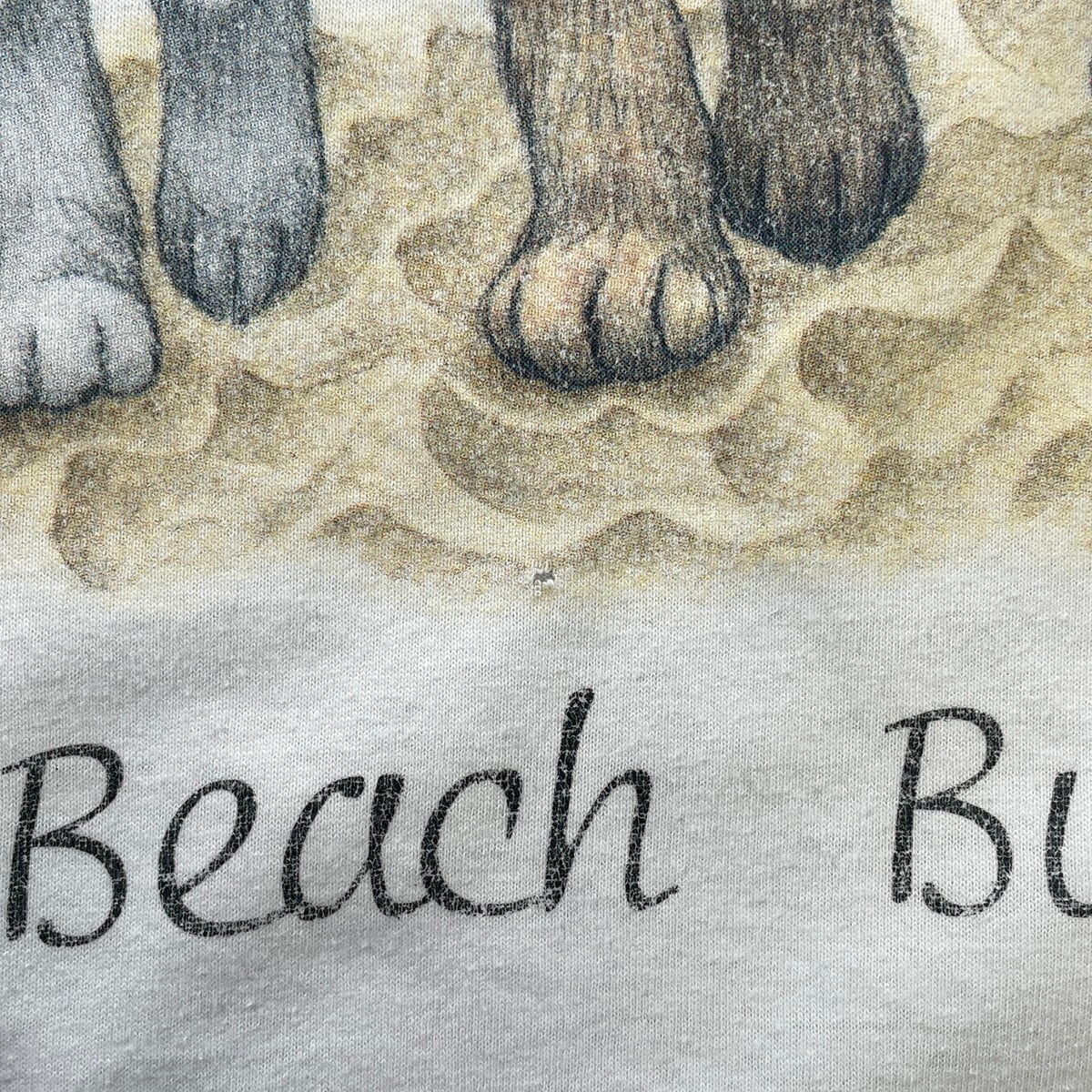 DOG BEACH Tシャツ ベージュ L バックプリントtシャツ 一点物 