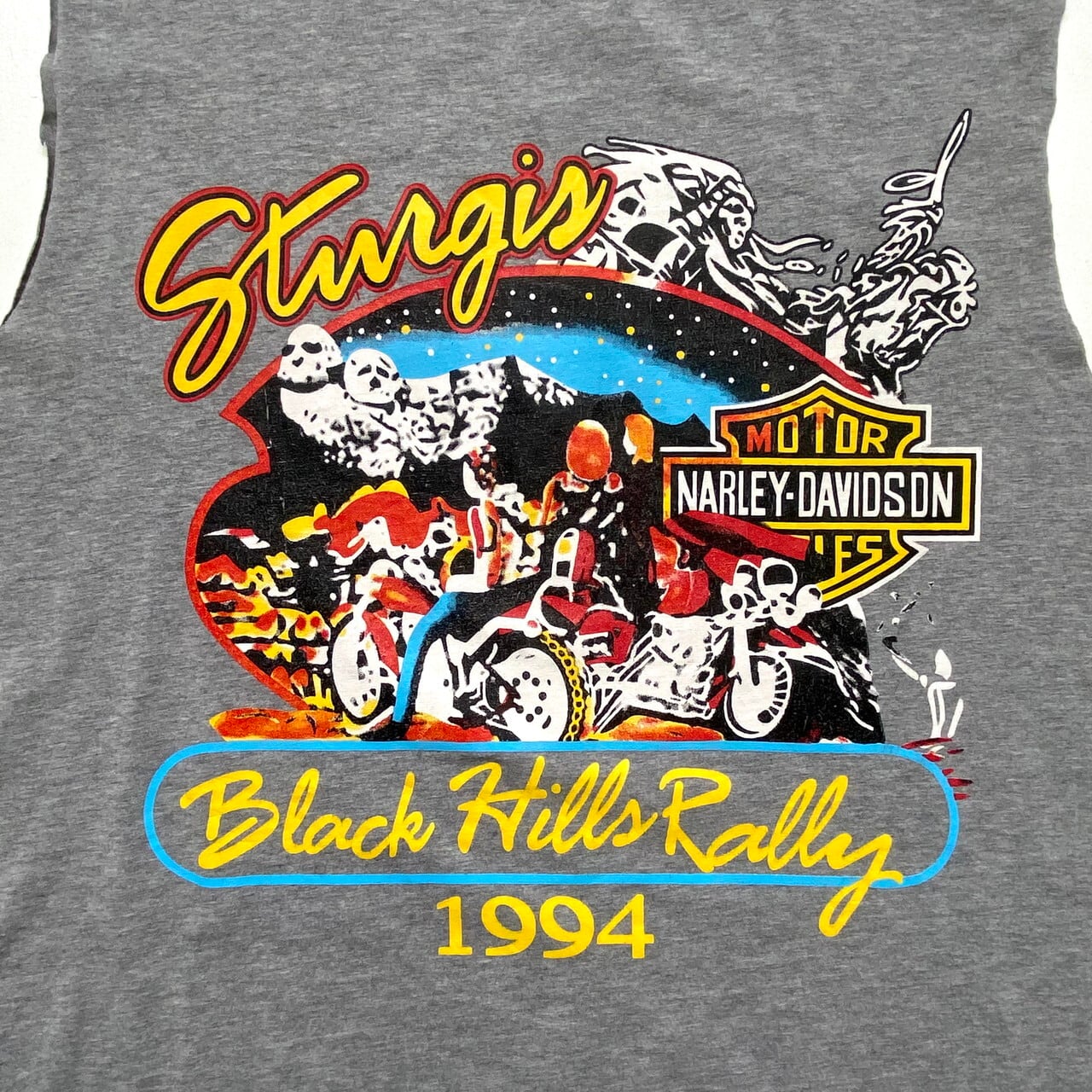 Harley-Davidson ハーレーダビッドソン フロントプリント カットオフ ノースリーブTシャツ メンズXL相当 古着 モーターサイクル バイクTシャツ 90年代 90’s グレー 灰色【Tシャツ】【SA21075】 | cave 古着屋【公式】古着通販サイト