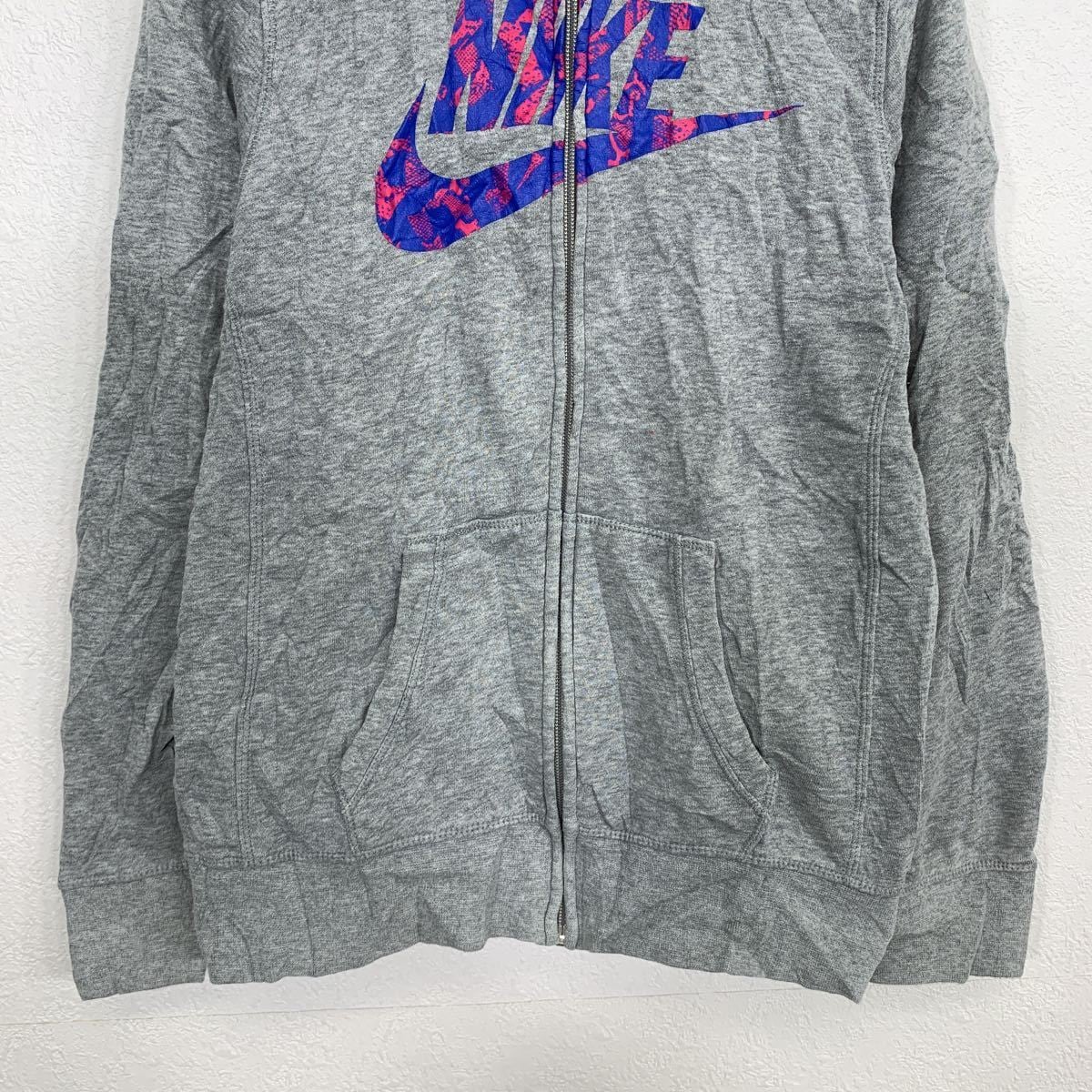 NIKE ジップアップパーカー キッズ XL 13-15yrs グレー ナイキ ロゴ