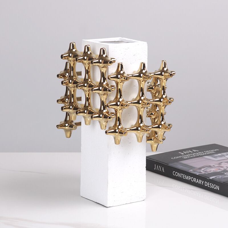 花瓶 幾何学状 格子 装飾 星形 ピン おしゃれ かわいい インテリア 北欧 フラワー ベース 花器 花びん 観葉植物 贈り物 プレゼント 黒 ゴールド シルバー