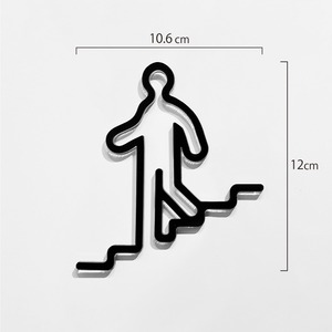 ツケレルン(ピクトサイン)軽量 アクリル 壁付け 看板(階段サイン下り)kabe-0047