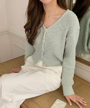 《即納商品》sand v neck summer cardigan (ivory / beige / mint)