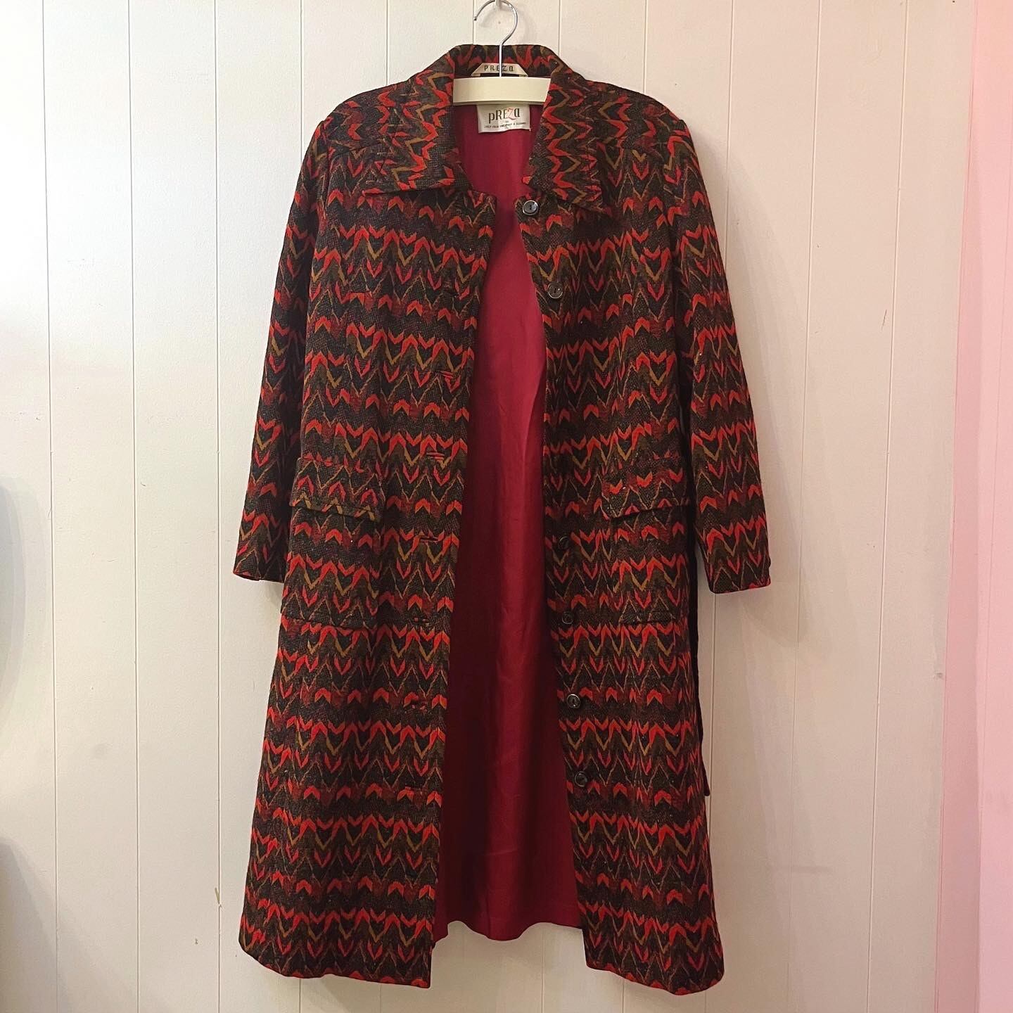 70s jacquard knit coat