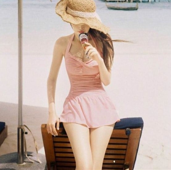 水着新作 体型カバー ワンピース 温泉 ワイヤー無しビキニ