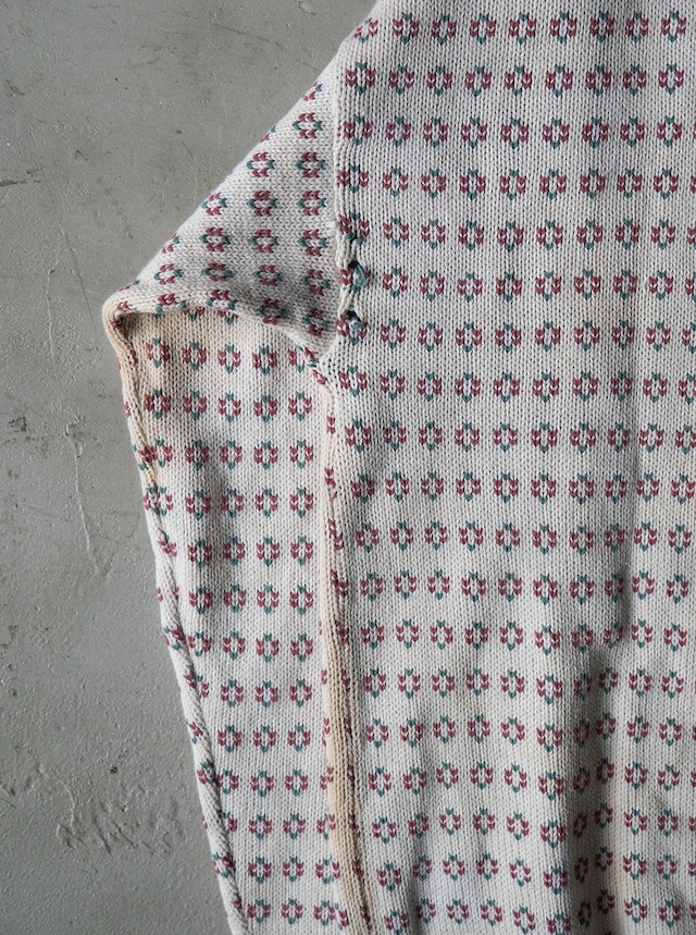 "LORD JEFF" 1980s Cotton fine pattern knit MADE IN U.S.A