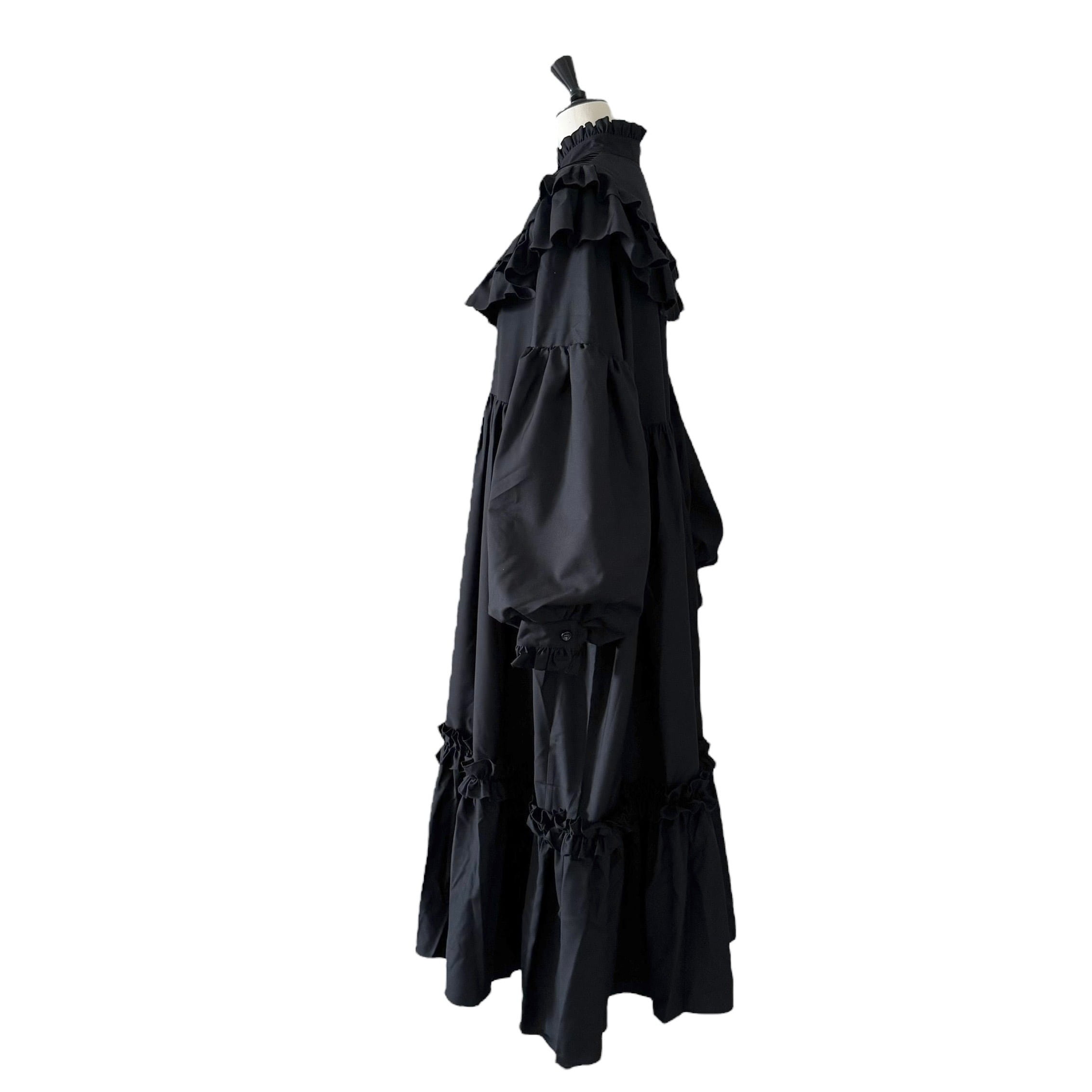 ヨークフリルワンピース BLACK