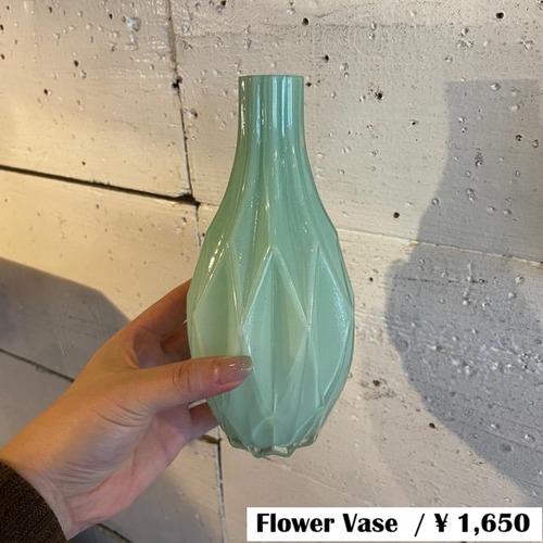 MILK GLASS SINGLE VASE - DIA MILK GREEN / フラワーベース　グリーン　花瓶　1輪挿し　リビング　ガラス