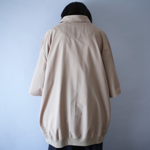 "KING SIZE" XXXL super over silhouette switching fabric h/s pullover