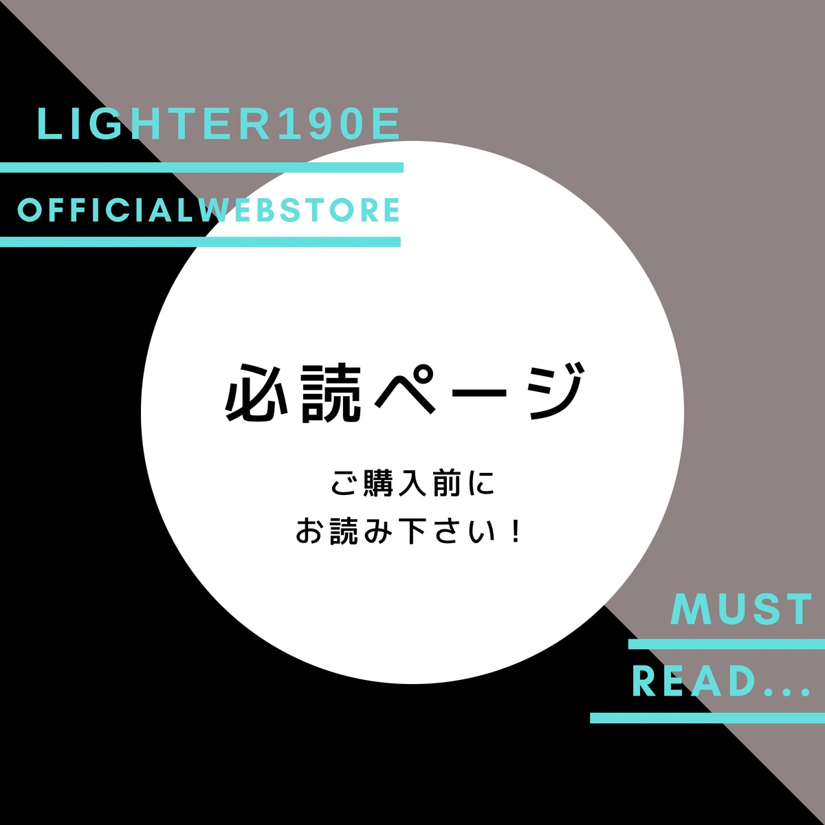ご購入前にご一読ください 必読】ご注文前にご一読下さい | Lighter190E OFFICIAL WEB STORE