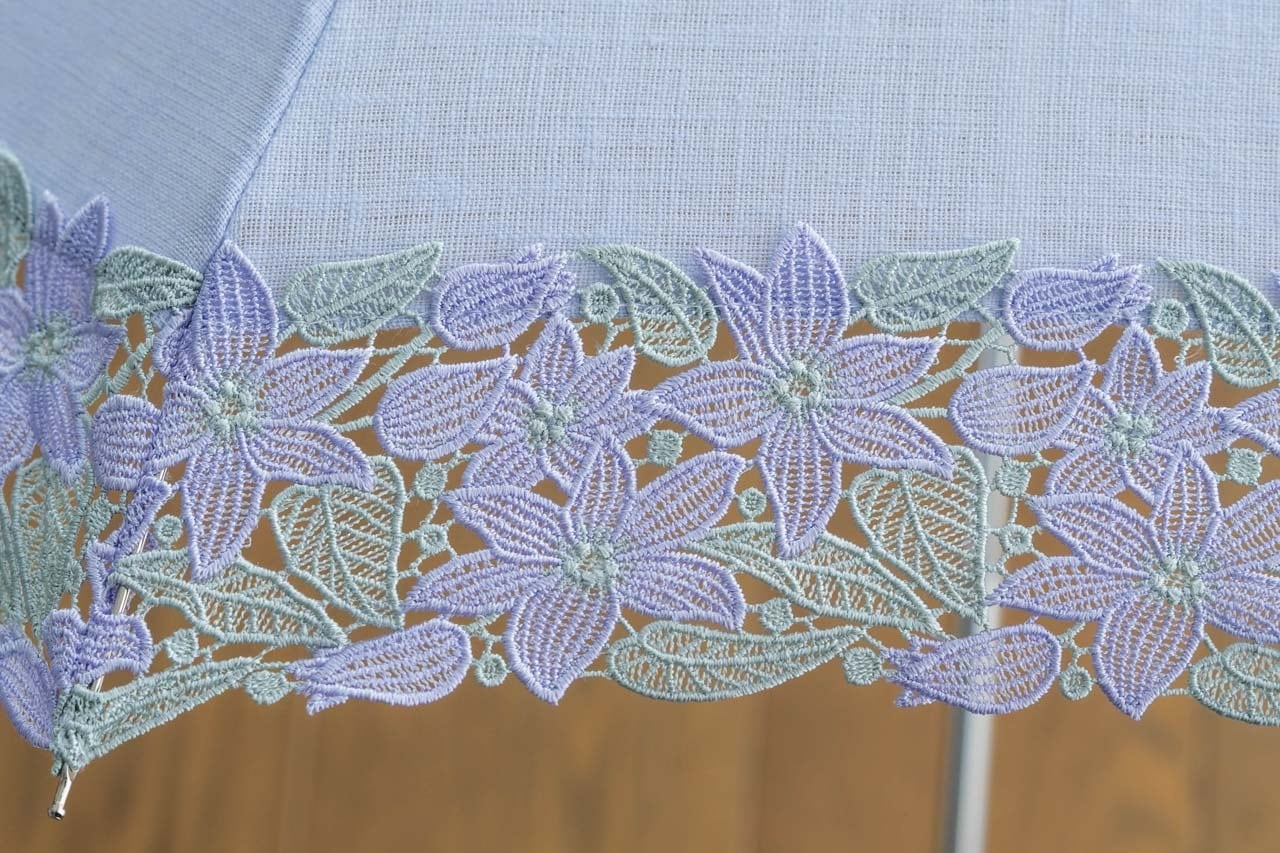 近沢レース 折日傘/クレマチス（パープル） レース 日傘 クレマチス 折りたたみ 花 パープル｜近沢レース店 傘
