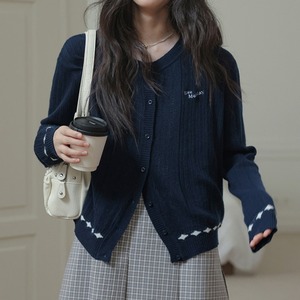 embroidered knit cardigan