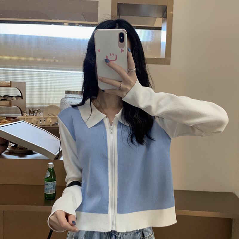 ショートトップス スプリングオータムセーター ジャケット 薄手長袖スリーブニットカーディガン ロング 春物 秋物 試着室59521262983