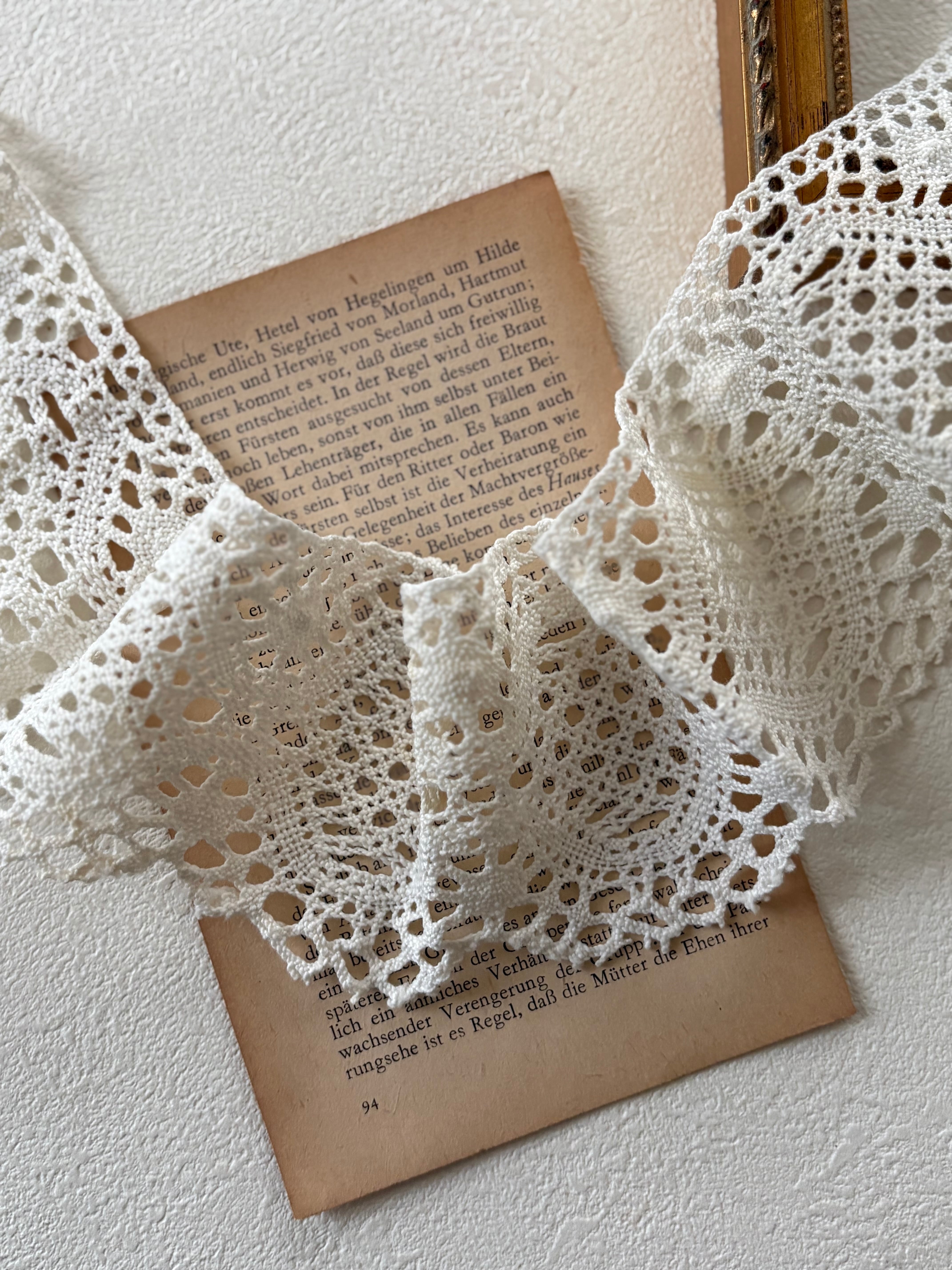 フランスVintage レース 最大幅 約74mm前後 カットレース 60cm/単位 デコレーション カルトナージュ コラージュ