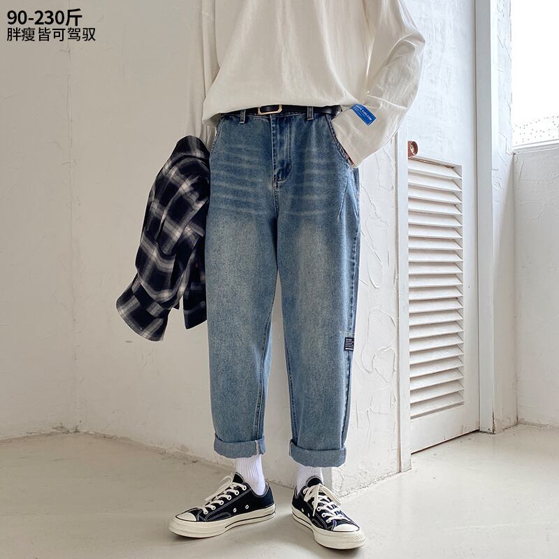 ジーンズ オータムパンツ スタンダードルーズカジュアル レッド レトロ 大きめサイズ 秋物 ヒップホッププラスサイズ10503470243