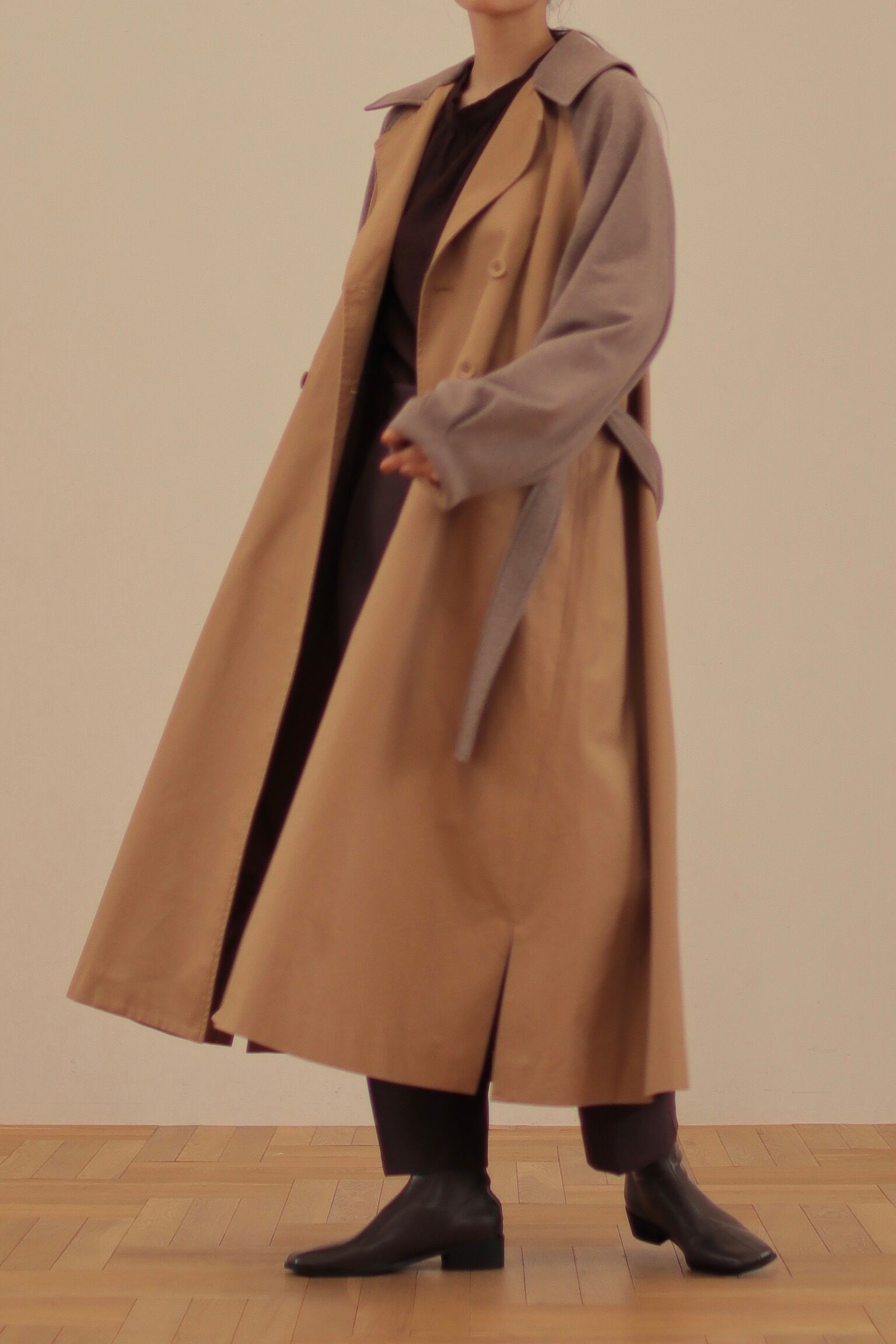 tan wool trench coat