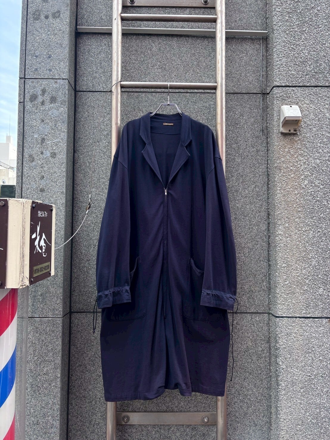 00s yohjiyamamoto Y's for men 2003s/s sweat zip long coat/00年代