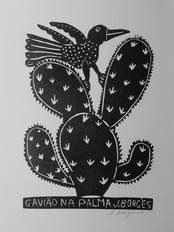 J.BORGES ジョタ・ボルジェス 木版画 M 【GAVIAO NA PALMA】