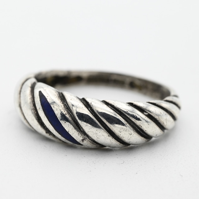 Lapis Lazuli Accent Fluted Design Ring #9.5 / USA