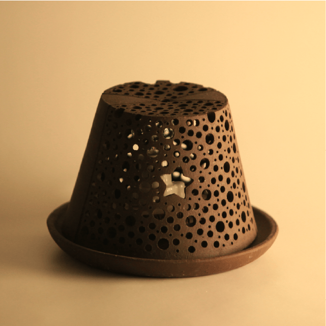 陶華光ランプシェード 星屑 【03】（本体＋皿＋照明セット