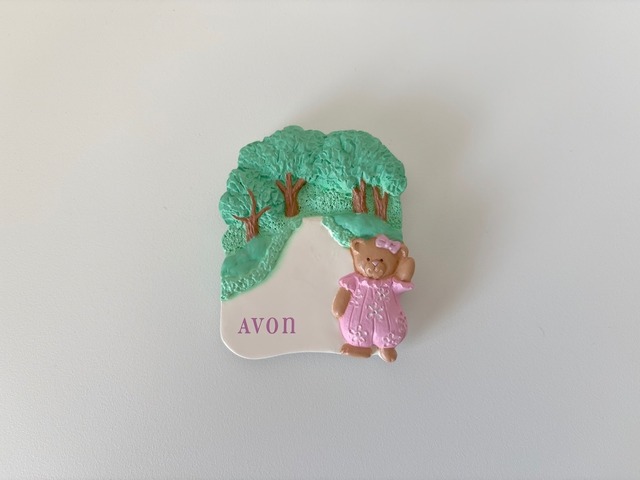 【U.S.】AVONのマグネット / 私を見送るくま  Magnet / The bear seeing me off