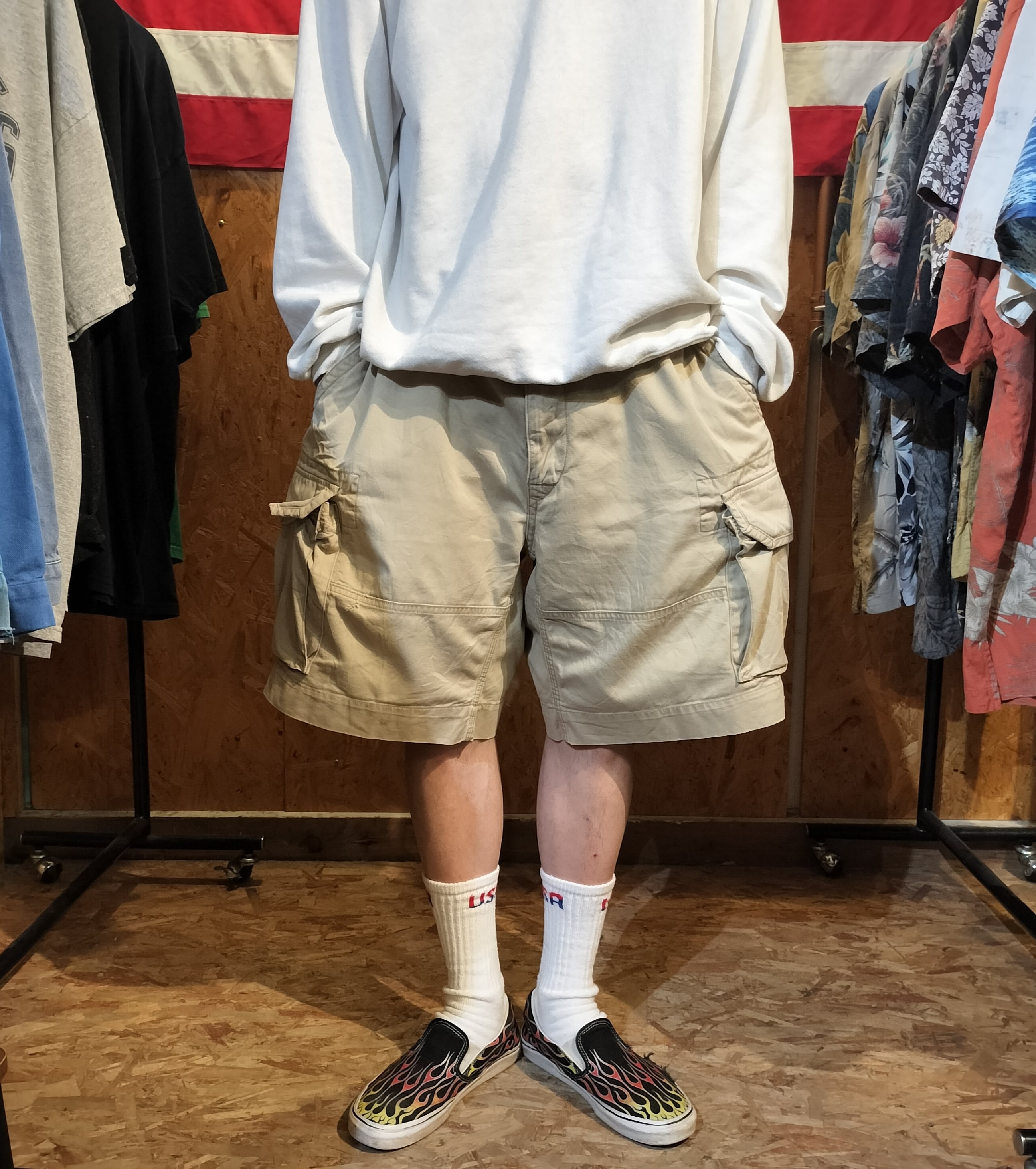 Used ショートパンツ◆w38 Polo by Ralph Lauren ベージュ カーゴショーツ◆USA古着 ヴィンテージ