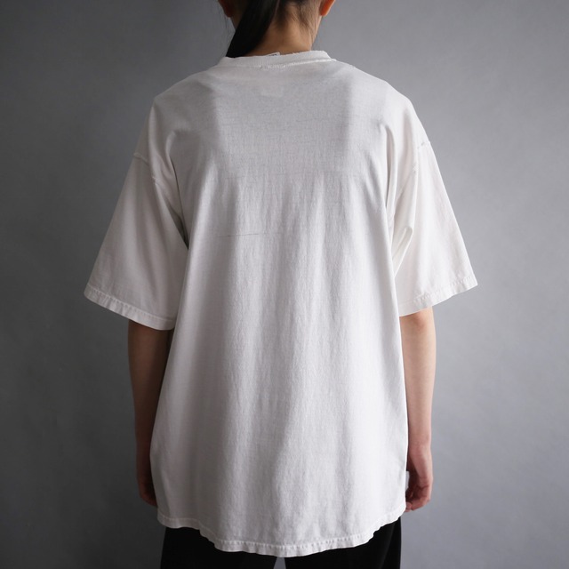 "猫” box print h/s boro tee