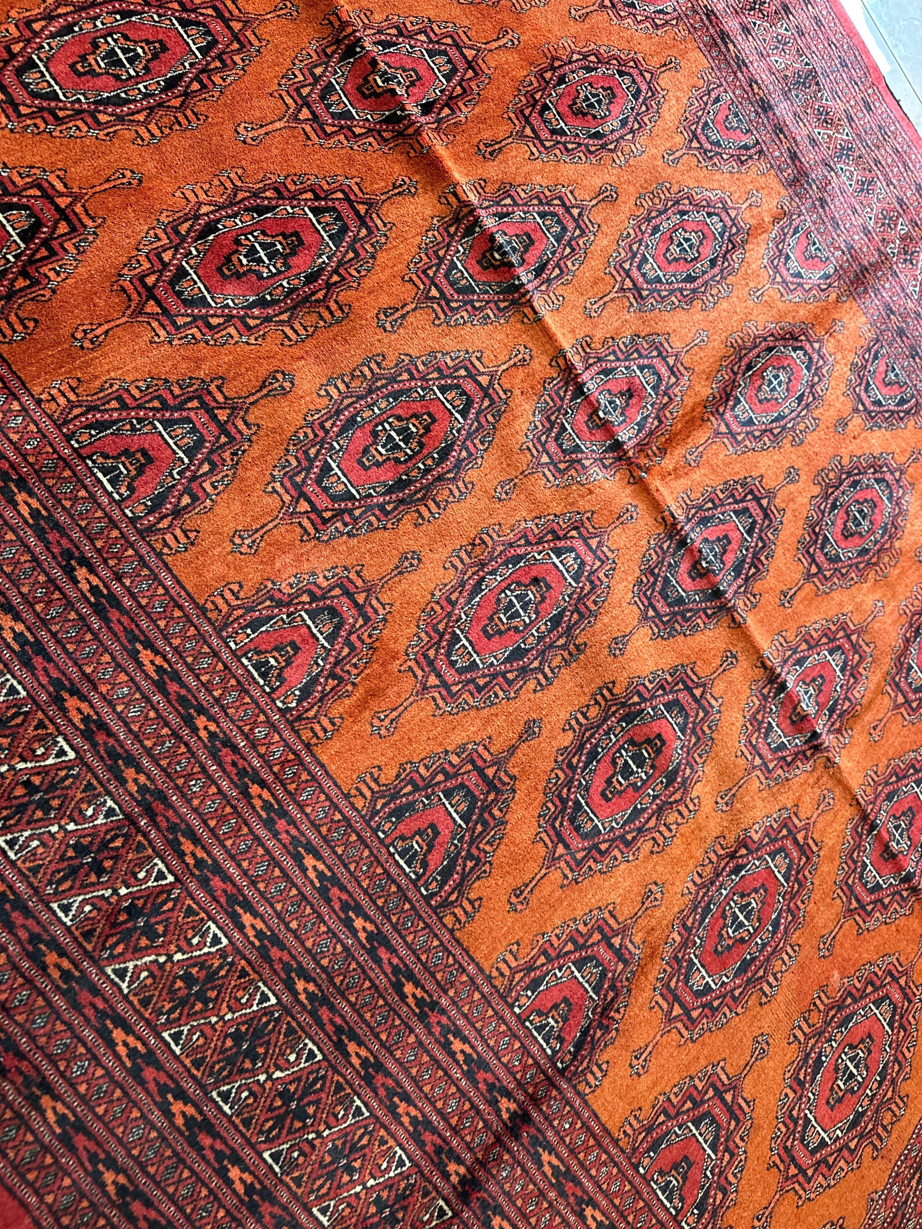 手織りトルクメン絨毯①-6＊ビンテージ☆トルクメン族