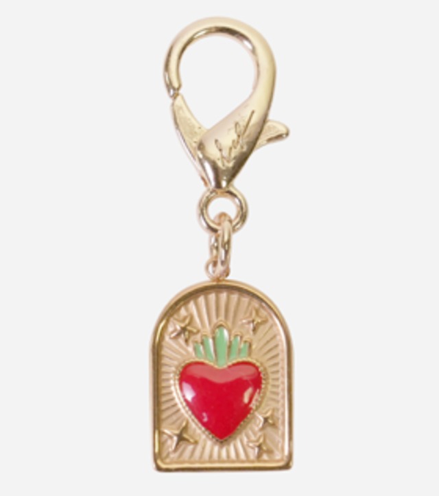ラコックフランセーズ メッセージチャーム CHARMS FANTAISIE (ファンシーチャーム)CUIR (ハート)エナメルチャームDORE ET ROUGE (ゴールド＆レッド)