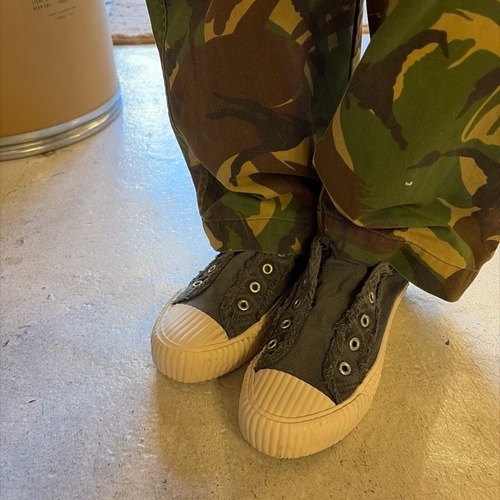 TOPANGA Foot Wear 　 Vintage Canvas Sneakers Washed Black ヴィンテージキャンバススニーカー　スニーカー　スリッポン  紐なし