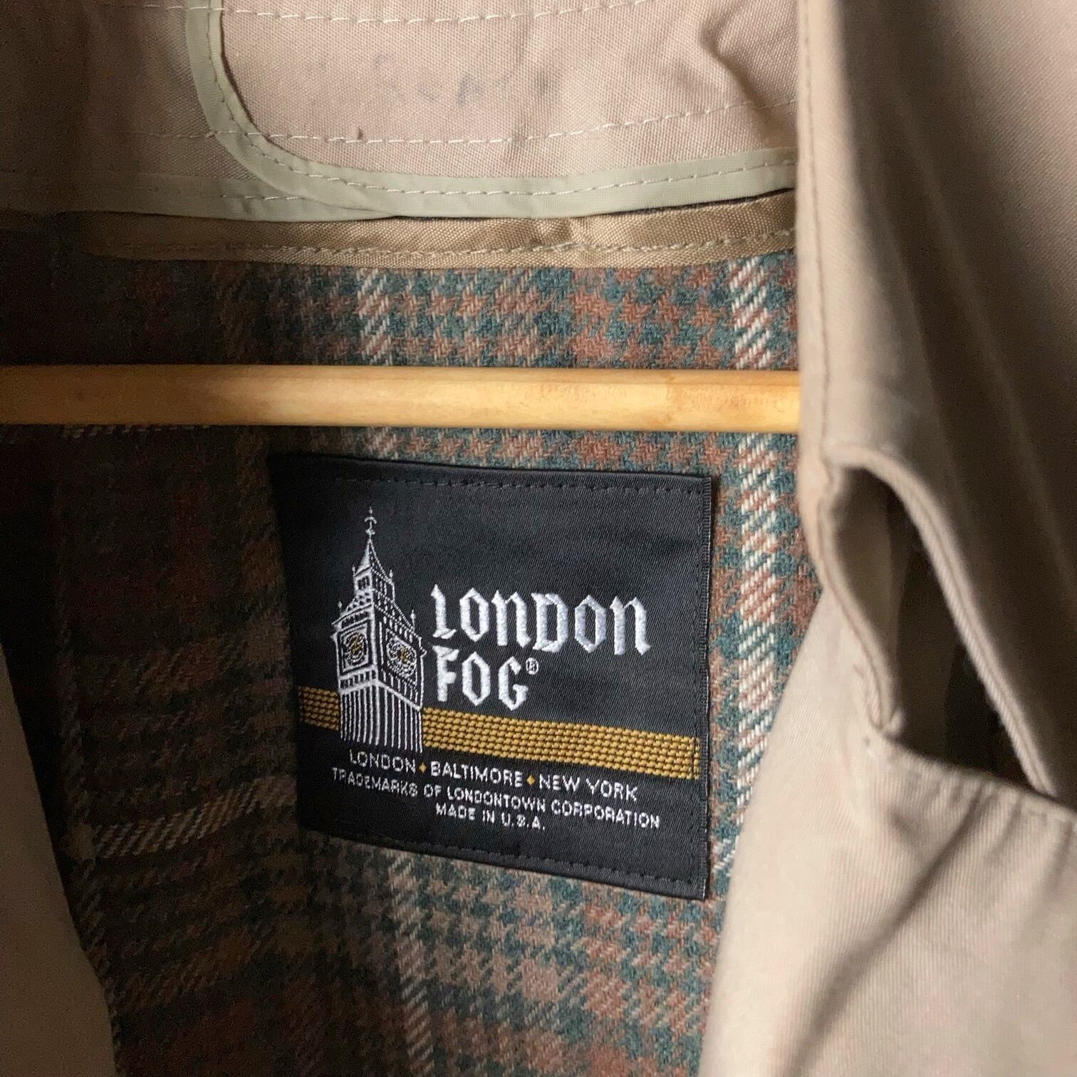 LONDON FOG ロングトレンチコート チェックライナー付き LONDON FOG ロングトレンチコート チェックライナー付き
