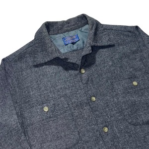 vintage 1960’s PENDLETON solid gray open collar shirt