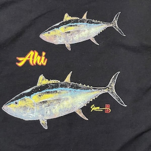 【Hanes】浜本 AHI マグロ バックプリント ワンポイントロゴ Tシャツ XL ビッグサイズ US古着