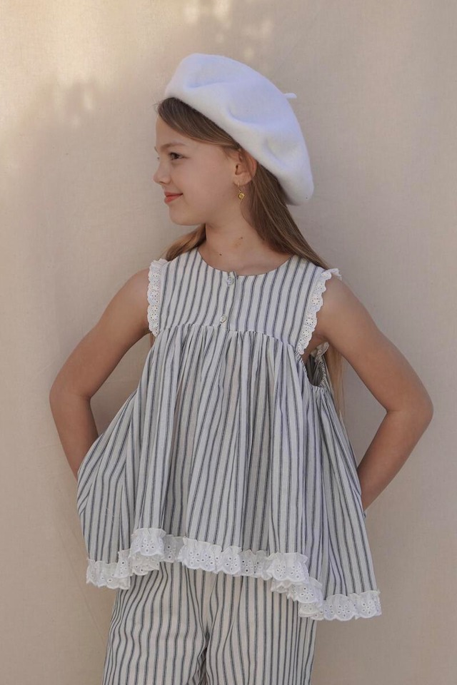 House of Paloma / Bijou Top _ French Navy Stripe  (2y,3y,4y,5y,6y)