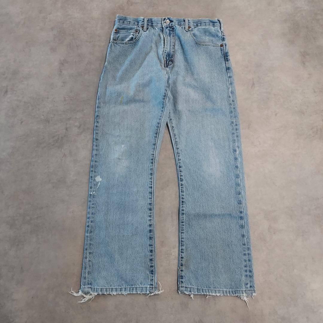 リーバイス517 Levis W34 フレアブーツ 青 古着 ボトム 22170