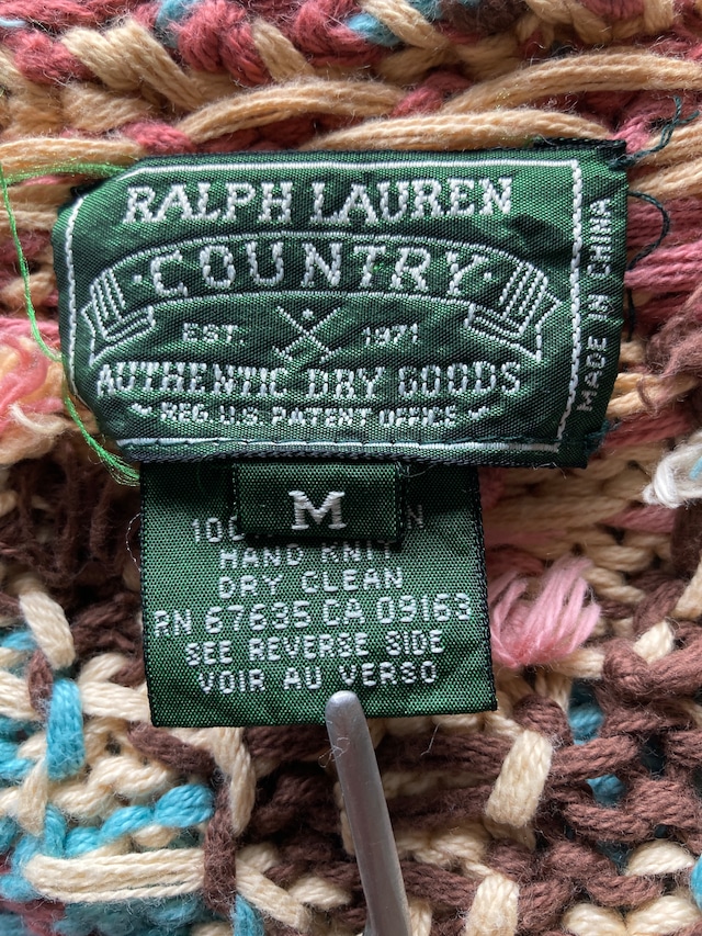 Ralph Lauren ラルフローレン ハンドニット 80s〜90s ポロカントリー ネイティブ柄 コンチョ ヴィンテージ古着 画像6