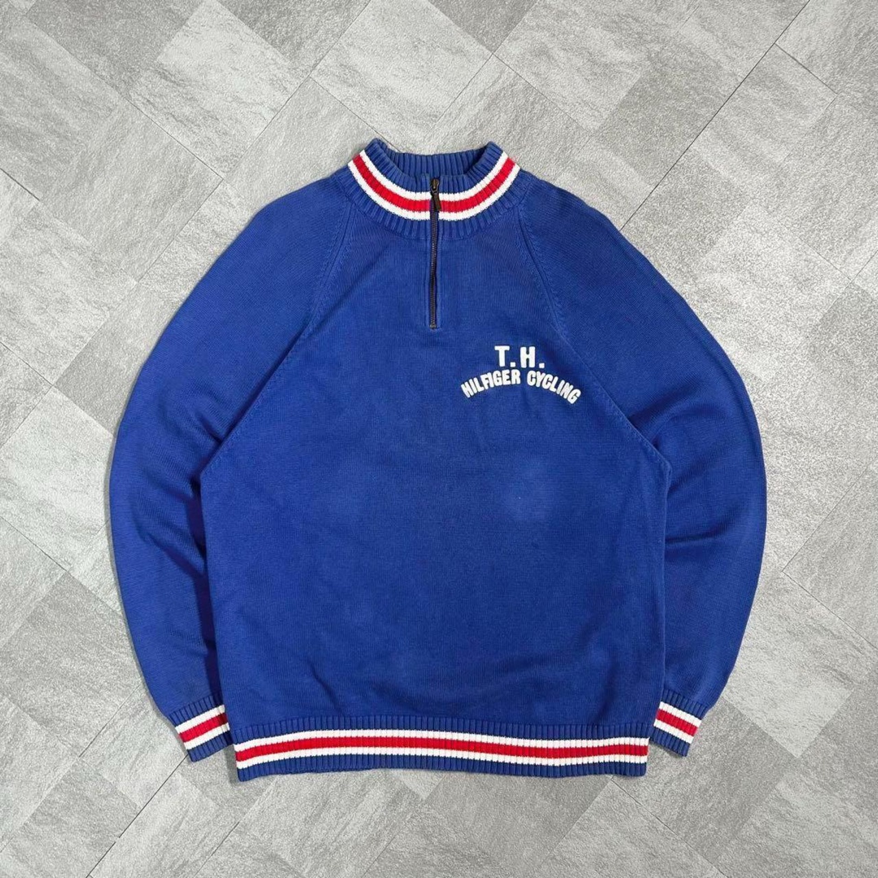 【至高】トミーヒルフィガー ハーフジップニット 90s 極希少 一点物 コットン