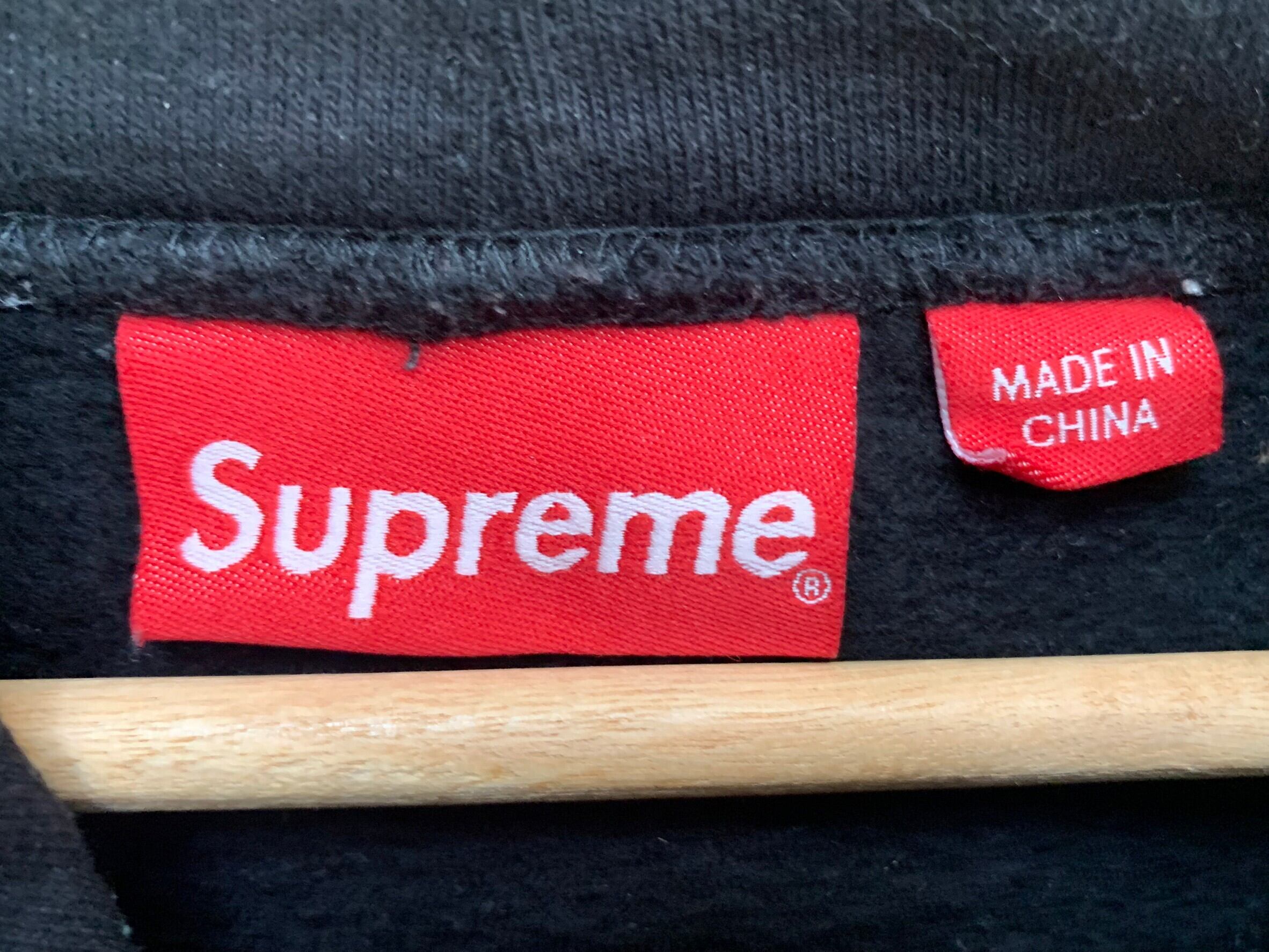 Supreme 22SS SCRIPT STRIPE HOODED SWEATSHIRT BLACK SMALL 35523 