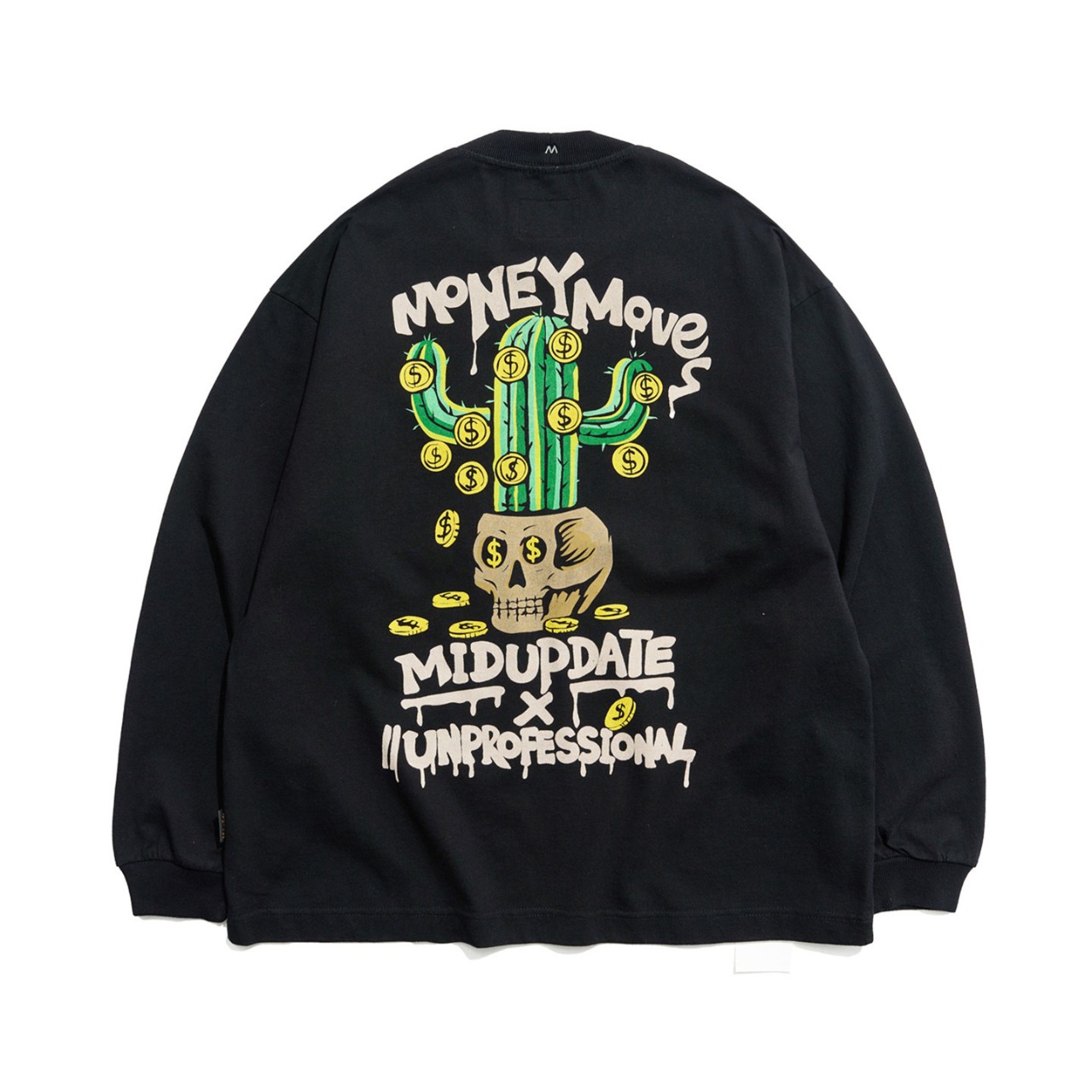 Patch Pocket Skull Growth Print Long-Sleeve Tee A2047 - 12