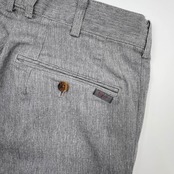 Papas パパス コットン&リネン ストレッチ テーパード クロップドパンツ スラックス サイズ S /グレー/日本製/男女でも