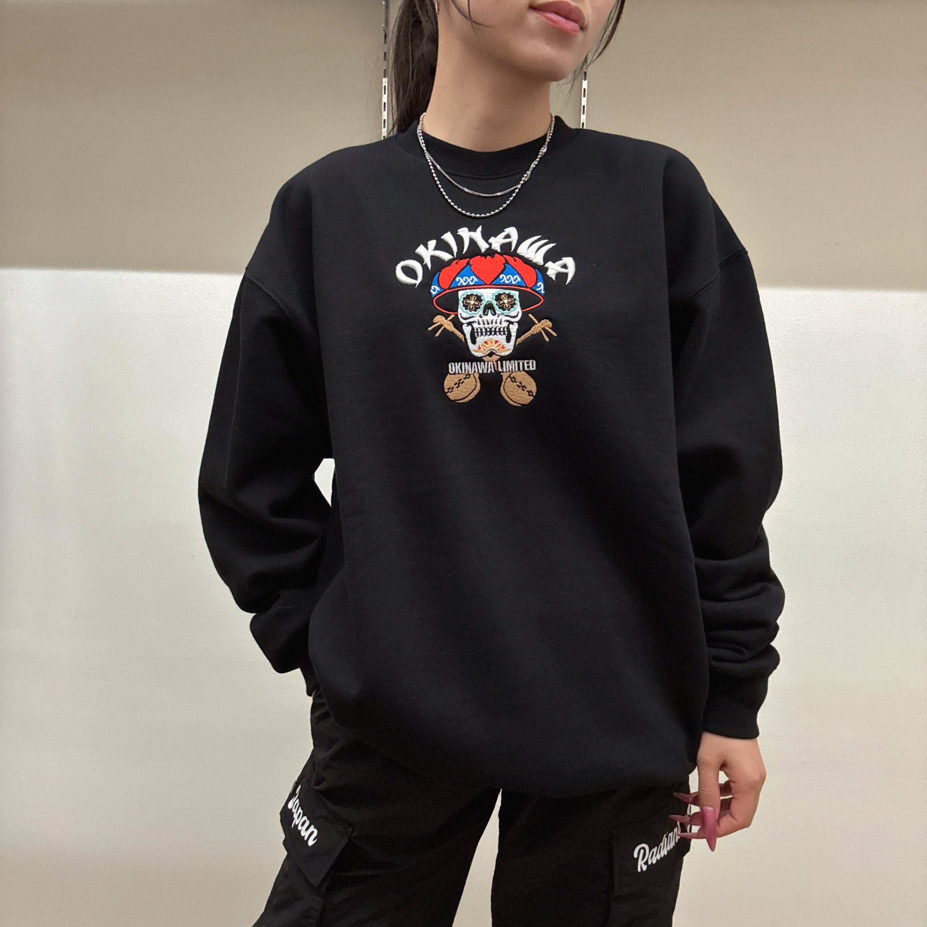 K*W様 超激レア1988sLLICA スカルデザイン トレーナー XL トレーナー】沖縄ロゴ花笠スカル | RADIANT JAPAN