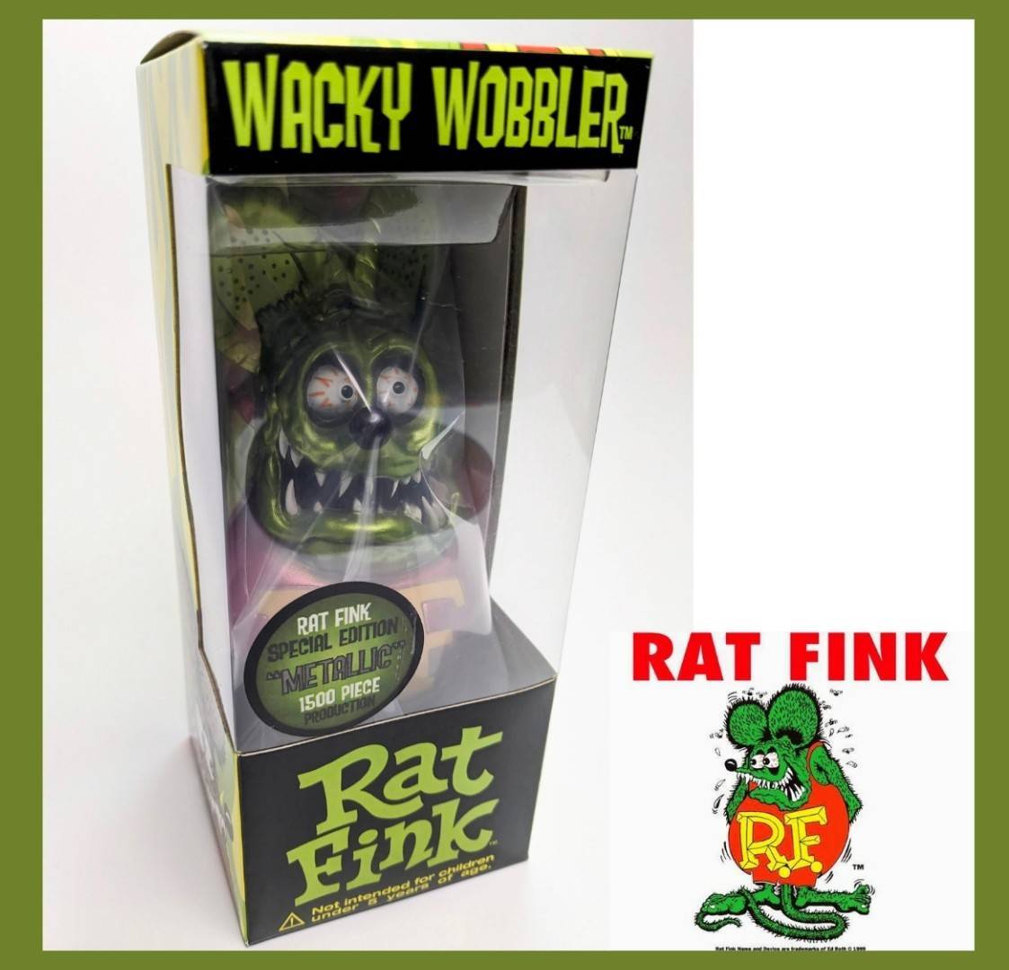 ♧【Rat Fink ラットフィンク】FUNKO ファンコ ボビングヘッド METALIC GREEN　〚アメリカン雑貨 アメトイ〛