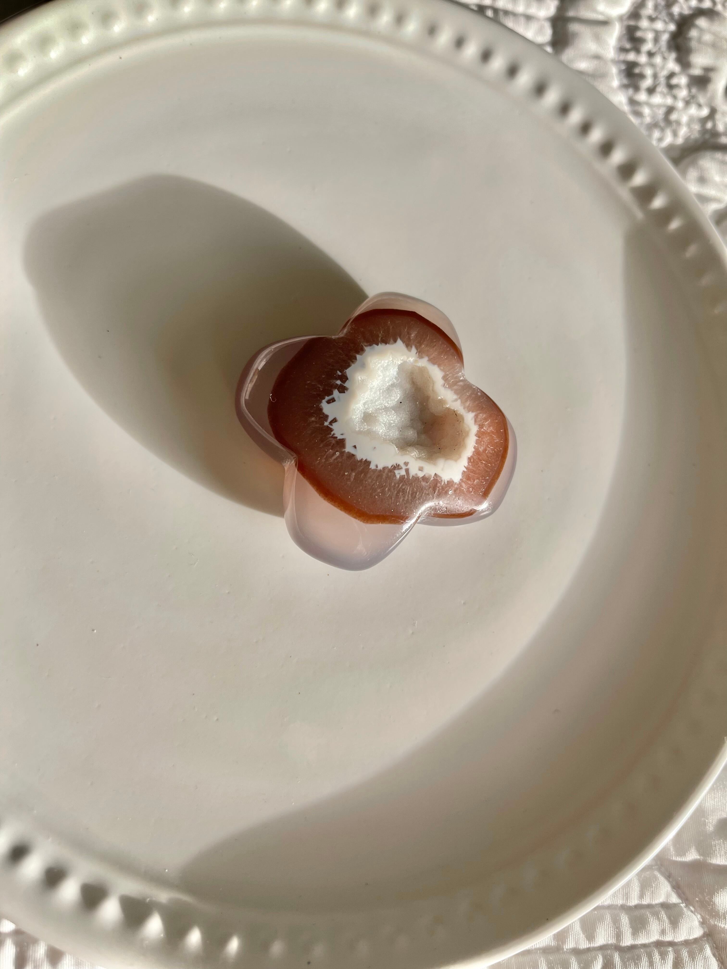 Fire agate druzy flower/フラワーシェイプアゲートドゥルジー